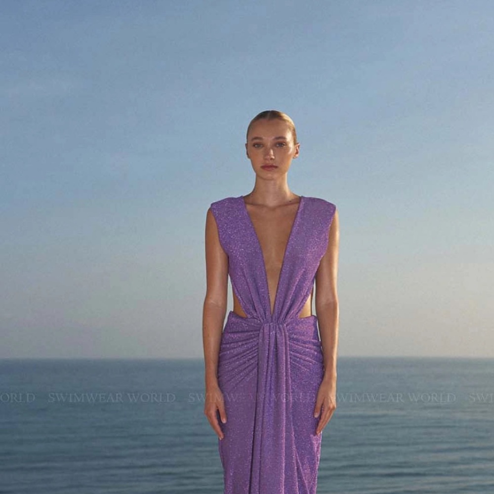 Purple Shimmer Evening Gown
